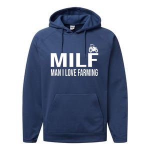 Milf I Love Farming Kansas State Purple Football Fan Gift Performance Fleece Hoodie