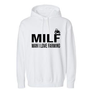 Milf I Love Farming Kansas State Purple Football Fan Gift Garment-Dyed Fleece Hoodie