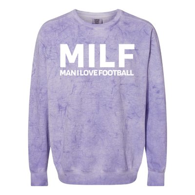 Milf I Love Football American Football Great Gift Colorblast Crewneck Sweatshirt