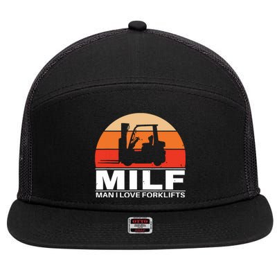 Man I Love Forklifts 7 Panel Mesh Trucker Snapback Hat