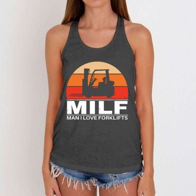 Man I Love Forklifts Women's Knotted Racerback Tank