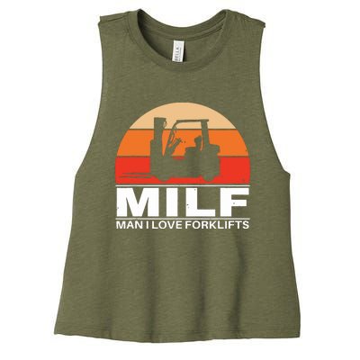 Man I Love Forklifts Women's Racerback Cropped Tank