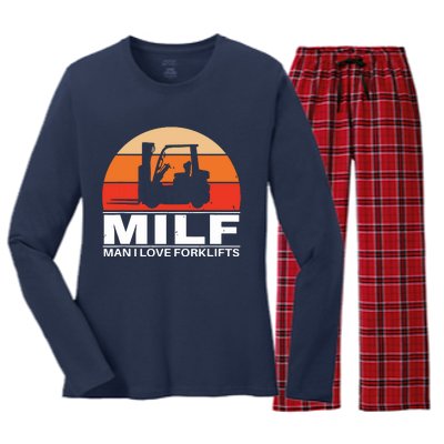 Man I Love Forklifts Women's Long Sleeve Flannel Pajama Set 