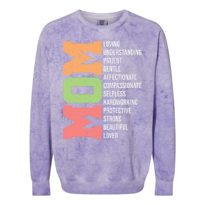 Meaning I Love Mom Mothers Day Colorblast Crewneck Sweatshirt