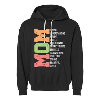 Meaning I Love Mom Mothers Day Garment-Dyed Fleece Hoodie