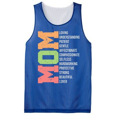 Meaning I Love Mom Mothers Day Mesh Reversible Basketball Jersey Tank