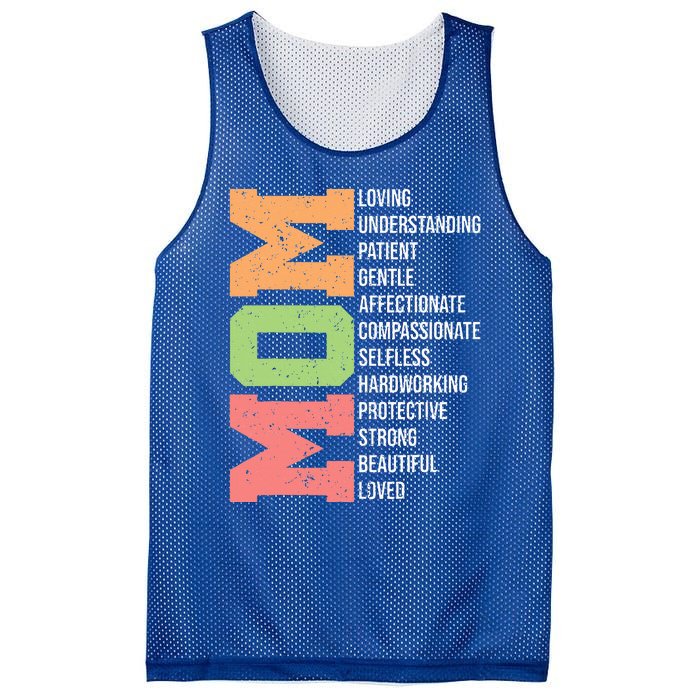 Meaning I Love Mom Mothers Day Mesh Reversible Basketball Jersey Tank