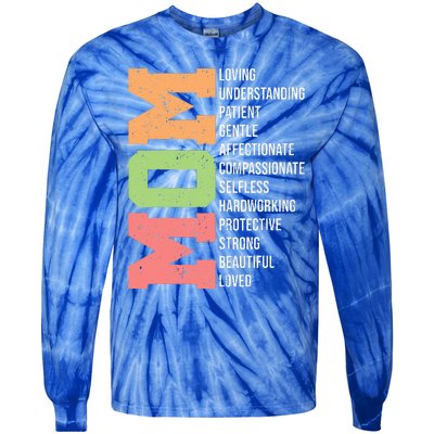 Meaning I Love Mom Mothers Day Tie-Dye Long Sleeve Shirt