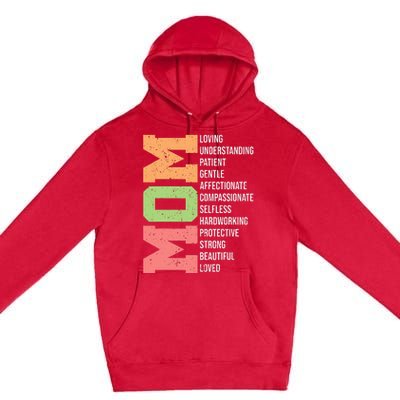 Meaning I Love Mom Mothers Day Premium Pullover Hoodie