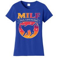 Milf I Love Felines Funny Cats Retro Vintage Black Cat Gift Women's T-Shirt