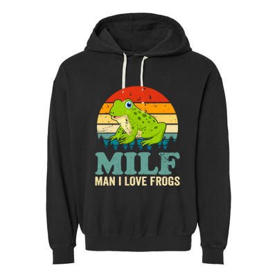 Man I Love Frogs Funny Graphic Plus Size Garment-Dyed Fleece Hoodie