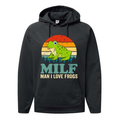 Man I Love Frogs Funny Graphic Plus Size Performance Fleece Hoodie