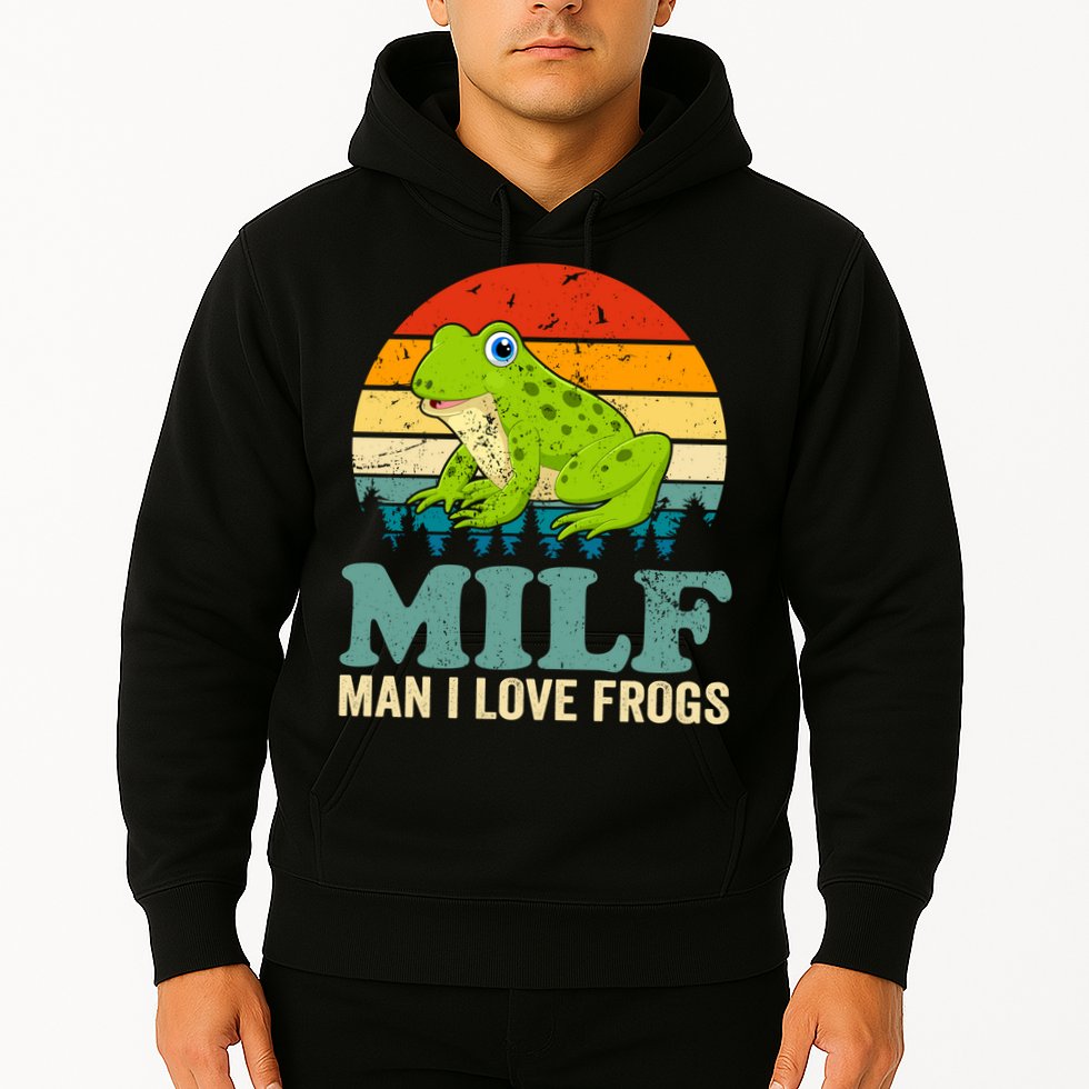 Man I Love Frogs Funny Graphic Plus Size Hoodie
