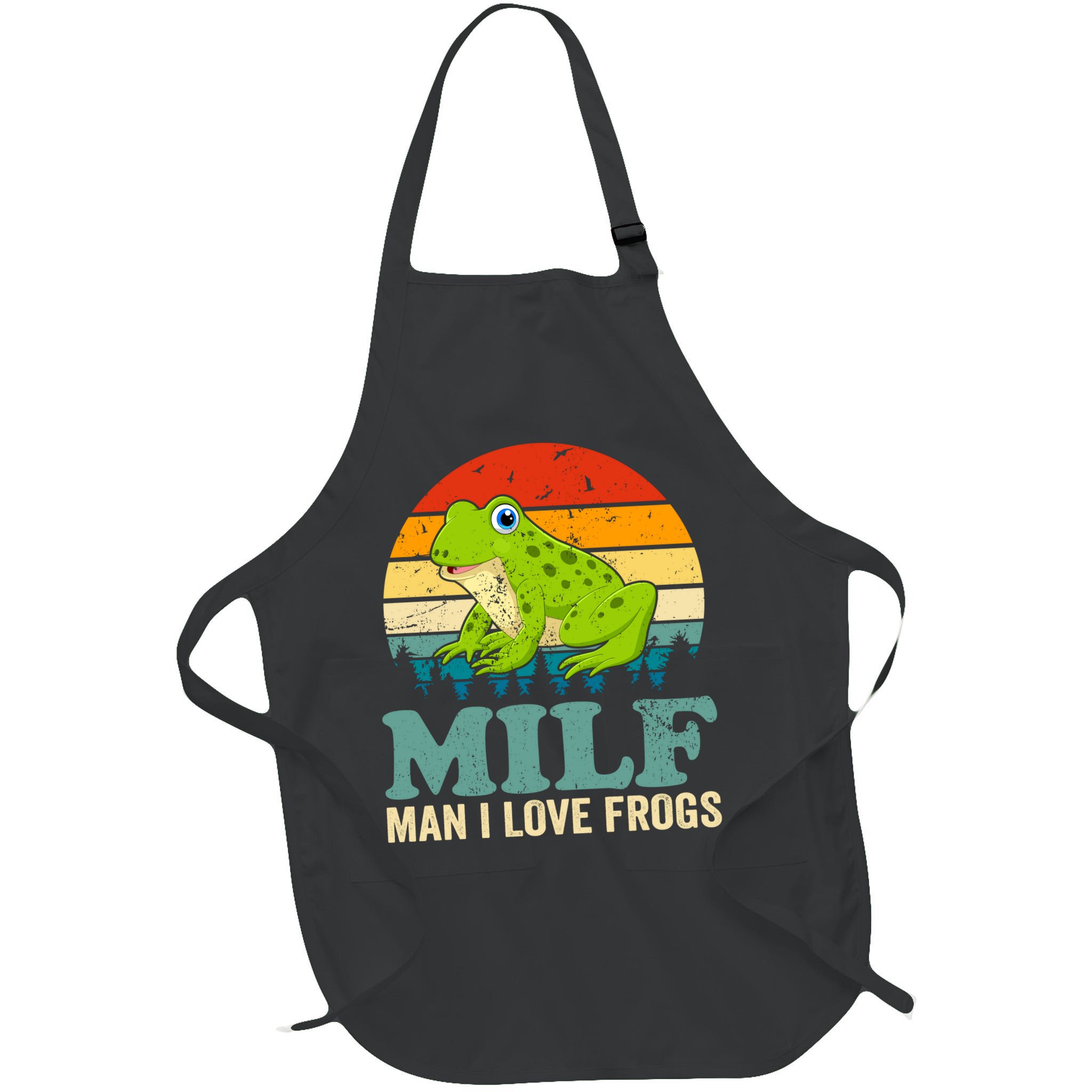 Man I Love Frogs Funny Graphic Plus Size Apron