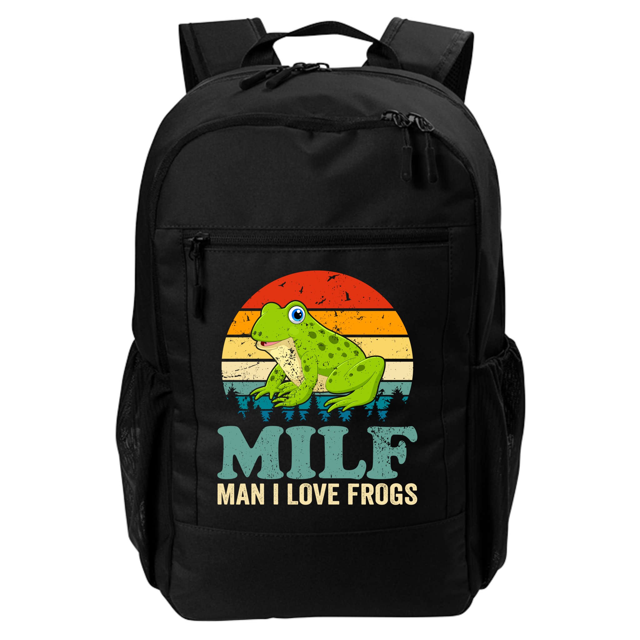 Man I Love Frogs Funny Graphic Plus Size Backpack