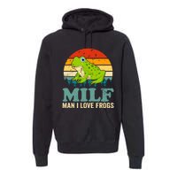 Man I Love Frogs Funny Graphic Plus Size Premium Hoodie