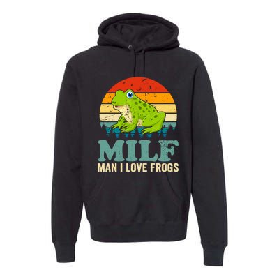 Man I Love Frogs Funny Graphic Plus Size Premium Hoodie