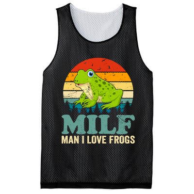 Man I Love Frogs Funny Graphic Plus Size Mesh Reversible Basketball Jersey Tank