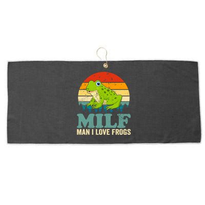 Man I Love Frogs Funny Graphic Plus Size Large Microfiber Waffle Golf Towel