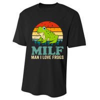 Man I Love Frogs Funny Graphic Plus Size Performance Sprint T-Shirt