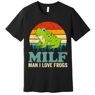 Man I Love Frogs Funny Graphic Plus Size Premium T-Shirt