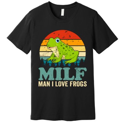 Man I Love Frogs Funny Graphic Plus Size Premium T-Shirt