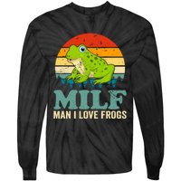 Man I Love Frogs Funny Graphic Plus Size Tie-Dye Long Sleeve Shirt