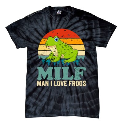 Man I Love Frogs Funny Graphic Plus Size Tie-Dye T-Shirt