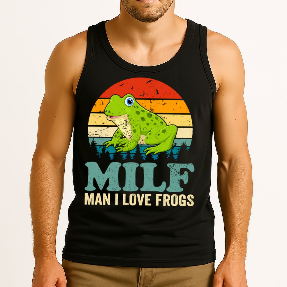 Man I Love Frogs Funny Graphic Plus Size Tank Top