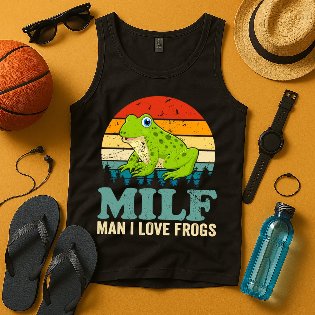 Man I Love Frogs Funny Graphic Plus Size Tank Top