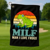 Man I Love Frogs Funny Graphic Plus Size Golf Towel