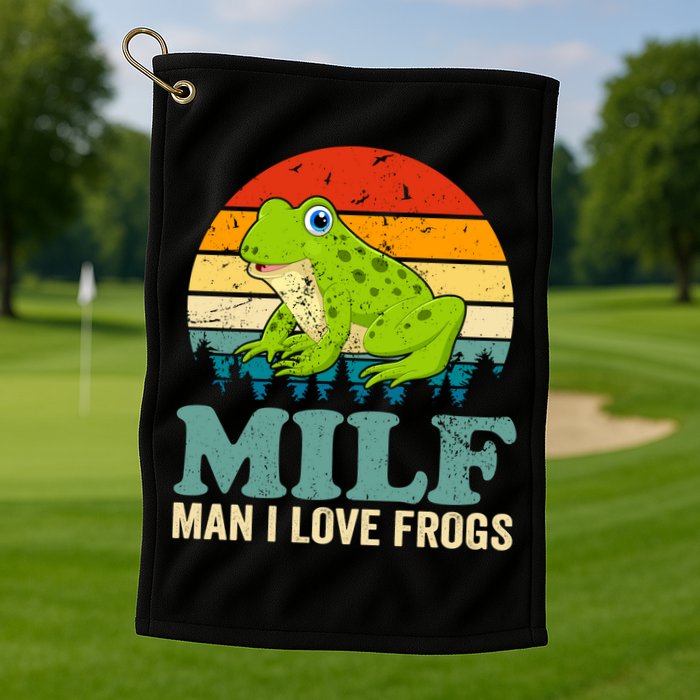 Man I Love Frogs Funny Graphic Plus Size Golf Towel