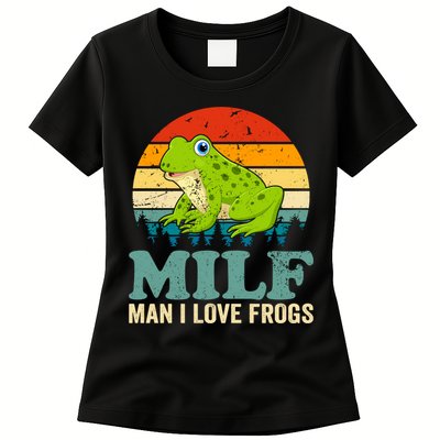 Man I Love Frogs Funny Graphic Plus Size Womens T-Shirt