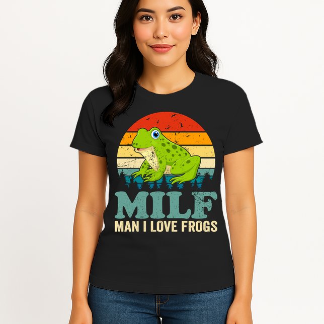 Man I Love Frogs Funny Graphic Plus Size Womens T-Shirt