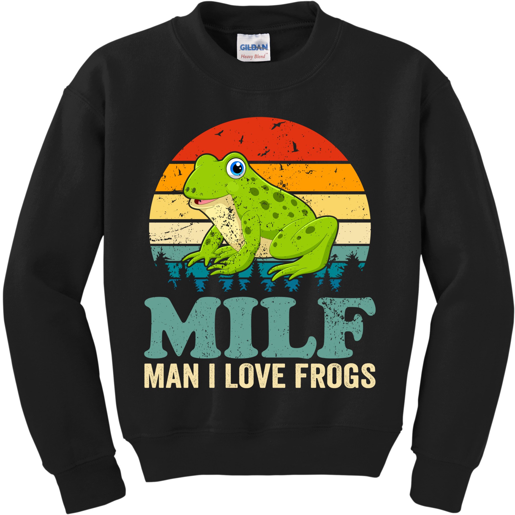 Man I Love Frogs Funny Graphic Plus Size Kids Sweatshirt