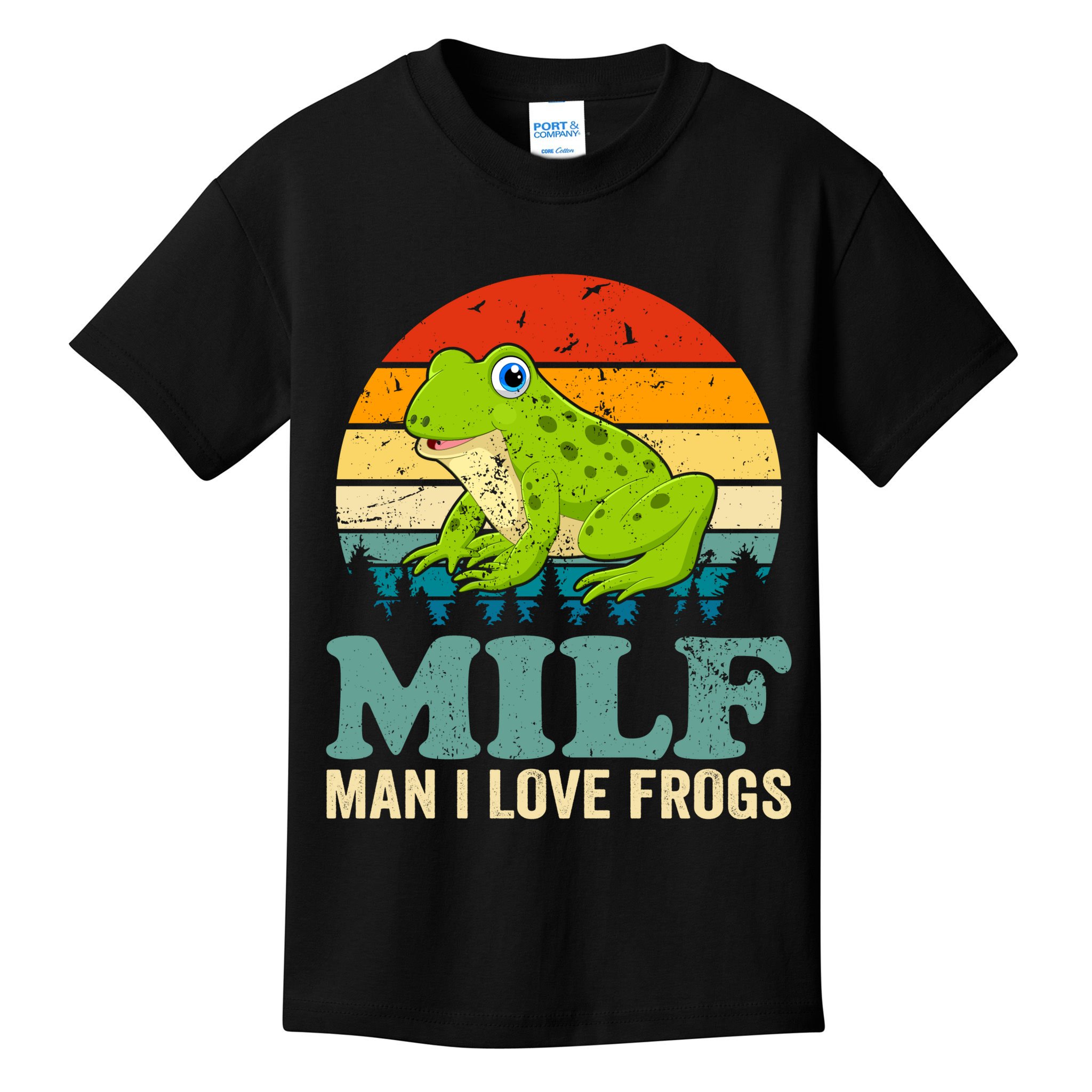 Man I Love Frogs Funny Graphic Plus Size Kids T-Shirt