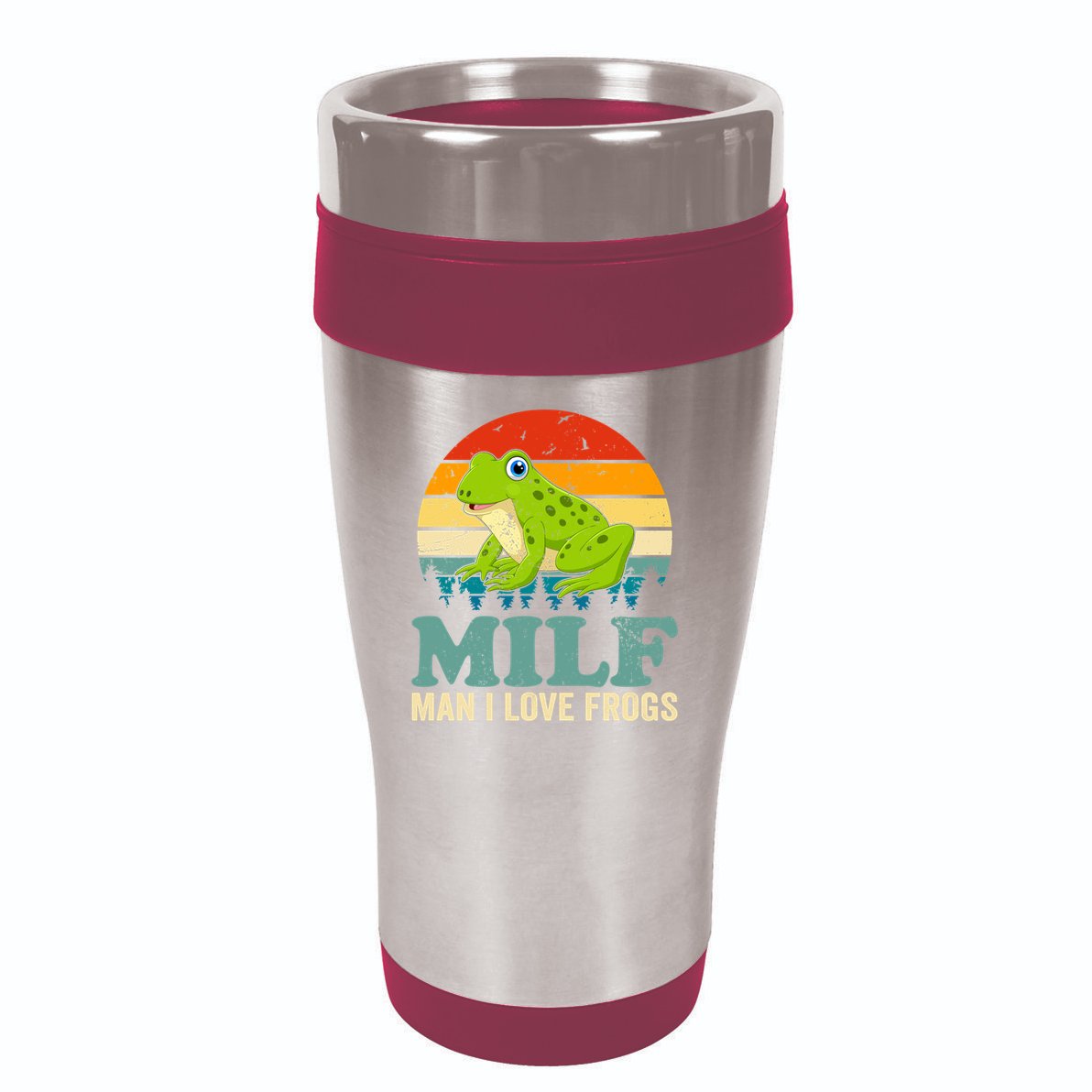 Man I Love Frogs Funny Graphic Plus Size 16oz Travel Tumbler
