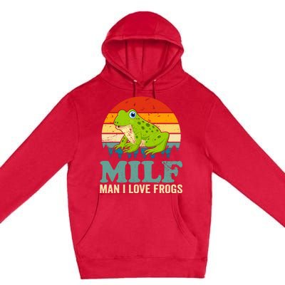 Man I Love Frogs Funny Graphic Plus Size Premium Pullover Hoodie