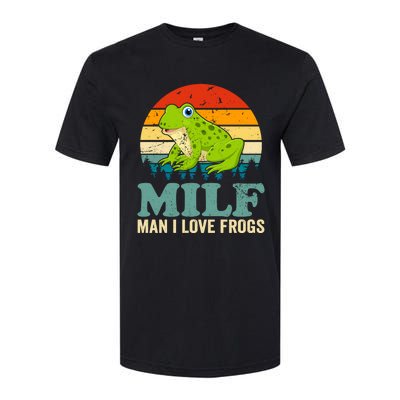 Man I Love Frogs Funny Graphic Plus Size Softstyle CVC T-Shirt