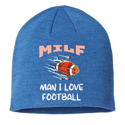 Milf I Love Football Funny Football Lover Gift Sustainable Beanie