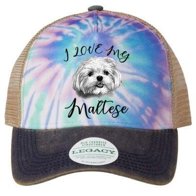 Maltese I Love My Maltese Dog Legacy Tie Dye Trucker Hat