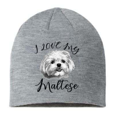 Maltese I Love My Maltese Dog Sustainable Beanie