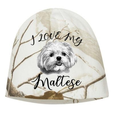 Maltese I Love My Maltese Dog Kati - Camo Knit Beanie