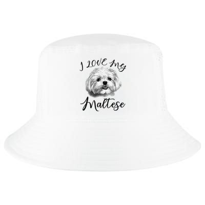 Maltese I Love My Maltese Dog Cool Comfort Performance Bucket Hat