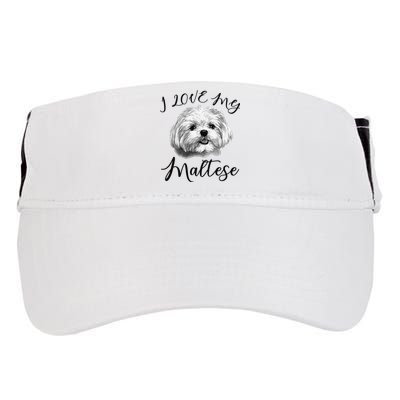 Maltese I Love My Maltese Dog Adult Drive Performance Visor