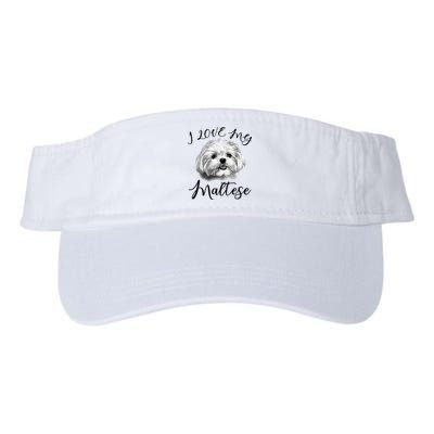 Maltese I Love My Maltese Dog Valucap Bio-Washed Visor