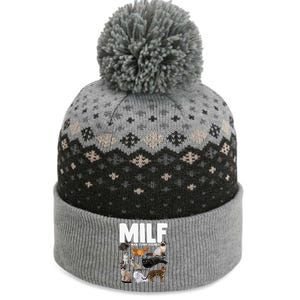 Milf I Love Felines Funny Cats Gift The Baniff Cuffed Pom Beanie