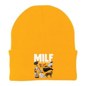 Milf I Love Felines Funny Cats Gift Knit Cap Winter Beanie