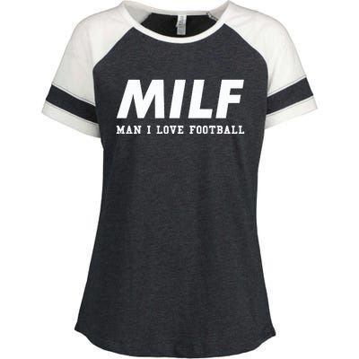 Man I Love Football MILF Funny Football Gift Enza Ladies Jersey Colorblock Tee