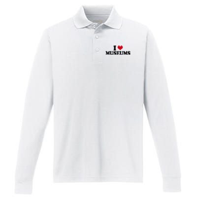 Museum I Love Museums Performance Long Sleeve Polo